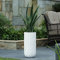 LuxenHome Grand pot de fleurs en béton avec trou de drainage et bouchon en caoutchouc pour intérieur et extérieur – Pot de fleurs géométrique moderne blanc de 48,3 cm de hauteur