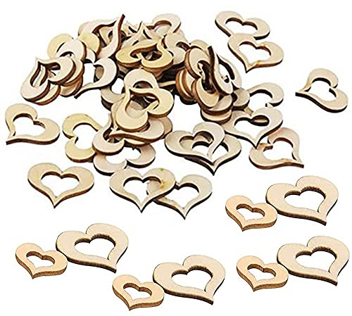 YZSZ 400 Stück Holzherzen Holzscheiben Deko zum Basteln Naturholzscheiben unlackiert Herz Holz Scheiben Deko Tischdeko Verzierungen Glatt Holzherz Deko für Hochzeit Party Geschenkanhänger 10 mm/20 mm