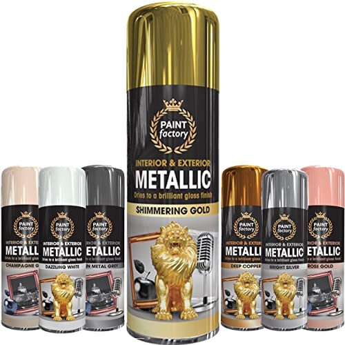 Classic Signature - 1 x Metallic Shimmering Gold Spray Paint 400ml Multi-Purpose Use, Spray for Metal and Wooden Furniture, Ornaments, Decorative Items and Much More for Interior & Exterior