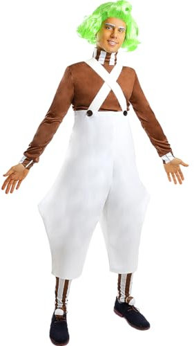 Funidelia | Déguisement Oompa Loompa - Charlie et la Chocolaterie pour homme Déguisement pour Adultes et accessoires pour Halloween, carnaval et fêtes - Taille M - Blanc