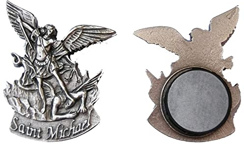 GTBITALY 90.231.30 007 Magnet für Erzengel San Michele Saint Michael Silber 4 x 3,5 cm