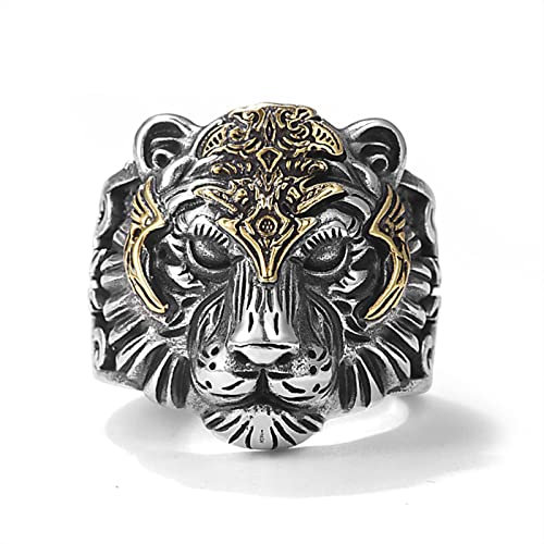 Retro Tiger Ring Herren Trendy Design Zodiac Tiger Open Ring