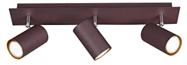 lightling modern Spotbalken Julie, 3-flammige Deckenlampe drehbar und schwenkbar, Deckenspot Spot Strahler Spotleiste, rost matt Metall, 3 x GU10 max. 35W, Länge 48 cm