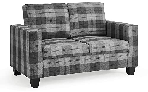 Home Detail Dakota 2-Seater Sofa, Grey Tartan Fabric
