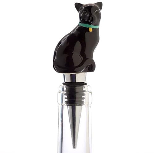 schwarze Katze Gothic Keramik Universal Flaschenverschluss universell Weinflasche Flasche Verschluss