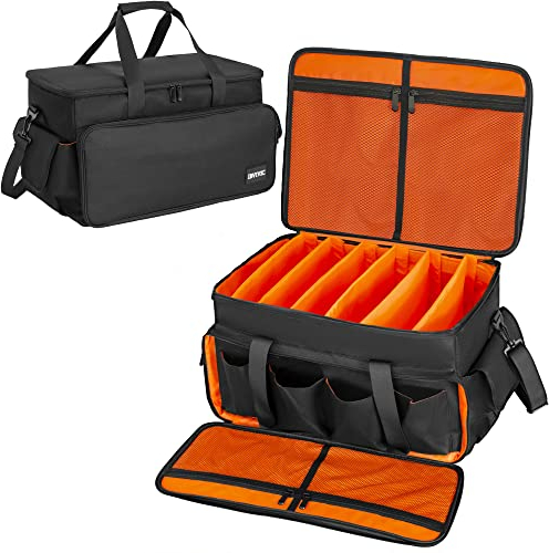 OUUTMEE DJ Tasche, Cable File Bag, Gig Bag, Abnehmbarer Gepolsterter Unterseite und Teilern, für professionelle DJ-Ausrüstung, Musikinstrumente und Zubehör, 50x30x30CM