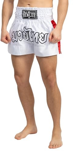 BENLEE Herren Thaibox-Hose Goldy, White/Green/Red, XS