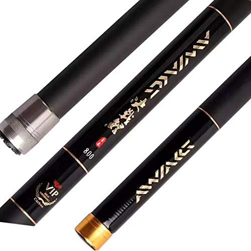 LEFAH Extra Lange Süßwasser-Feedrod-Teleskop-Angelrute Kohlefaser Angelrute 8m / 9m / 10m / 11m / 12m / 13m / 13m (Color : Black, Size : 12m real length9.7m)