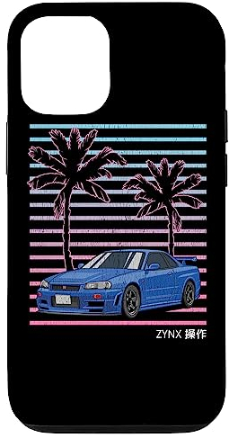 Hülle für iPhone 12/12 Pro JDM Import Tuner Drift Auto Street Racing 80er Jahre Synthwave