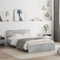 vidaXL Bed Frame with Headboard - Engineered Wood, Plywood Slats, Concrete Grey Finish, 120x190 cm Small Double Bed for Bedroom