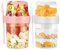 2Pcs Overnight Oats Container, 870ML Yogurt Pots Reusable Salad Cups with Lid Spoon Breakfast Jar Breakfast Pot Muesli Cup for Salads Fruit Cereal Milk Porridge (Pink + White)