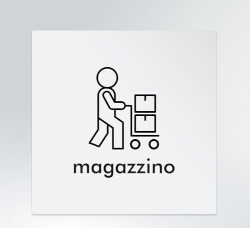 GLOBAL CARTELLO SEGNALETICO QUADRATO - Magazzino mod 3 - segnale Adesivo Extra Resistente, Pannello in Forex, Pannello In Alluminio (Pannello in Alluminio, 30 cm Lato)
