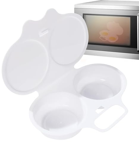 Utensilios De Cocina Para Escalfar Huevos En Microondas - Hueveras Escalfadas Comestibles De Doble Drenaje De 2 Cavidades, Máquina Para Hacer Huevos Escalfados En Microondas