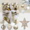 Weihnachtskugeln Set, 30 pcs Mini Weihnachtsdeko Kugeln Weiß & Gold, Christbaumkugeln Kunststoff 3CM, Weihnachtsbaum Christbaumschmuck Set Dekoration