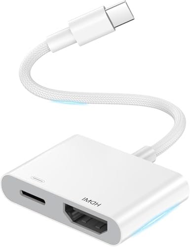 USB C to HDMI Adapter, Type C to HDMI Adapter 4K@30Hz, USB C Digital AV Adapter Sync Screen Connector for Phone 15, Pad, Samsung Galaxy S24, MacBook Pro/Air, Huawei P40/P30