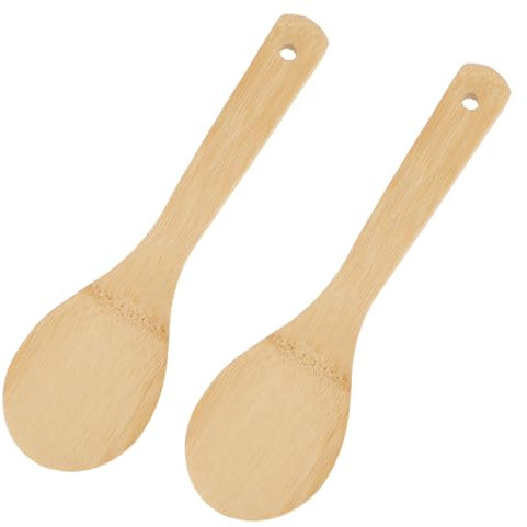 2 Stück Reispaddel, Reisschaufeln Aus Bambus, Antihaftbeschichteter Reislöffel, Reiskocherlöffel Für Die Küche (23 Cm)