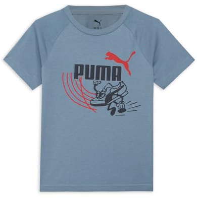 PUMA Unisex Kinder Little Runners Tee Ps Hemd, Cool Blue, 128 EU