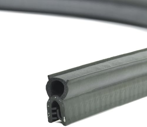 Seiletech.de Türdichtung 5m – universalle Kantenschutzprofil T 32 mit Dichtung oben – Fassungsprofil mit Stahleinlage von 3 bis 5mm – für Autos – Boote – Wohnmobile – LKWs und Heimanwendungen