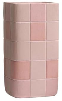 Pots de Fleurs Pot de Fleur Rectangles Roses à Carreaux, Pot de Plante en Argile de magnésium avec Trou de Drainage, for Conteneur de Plantes de Bureau de Jardin de Balcon de Chambre Jardinières(Petit
