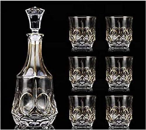 DEFBOW Carafe à Whisky Carafe à vin Ensemble de vin en Cristal Verre à vin Rouge Coupe à Whisky Carafe à air Bouteille de vin en Verre Pichet