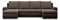 Mebligo - Ecksofa mit Schlaffunktion und 3 Bettkasten FORESTA 302x89x159 (BxHxT) Braun + Braun - Couch U Form, Sofa im Sitz: Wellenfeder + Schaumstoff, Sofas & Couches, Eckcouch