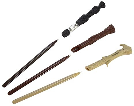 Blue Sky Studios Harry Potter Wand Pen Set of 3, Stationery Supplies for Writing, Gifts and Merchandise