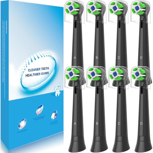IO Aufsteckbürsten Kompatibel mit Oral B iO Elektrische Zahnbürsten, iO Aufsätze, Aufsteckzahnbürsten Kompatibel mit IO 3/4/5/6/7/8/9/10 (8 Schwarz)