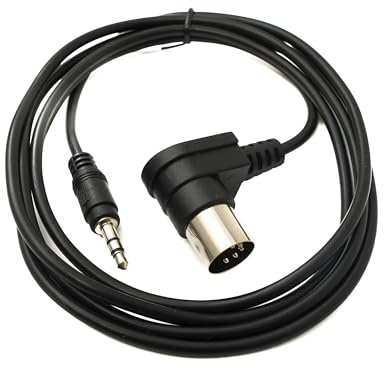 SYSTEM-S MIDI Kabel 150 cm Din 5 Pin Stecker zu 3,5 mm Klinke Stecker AUX Winkel
