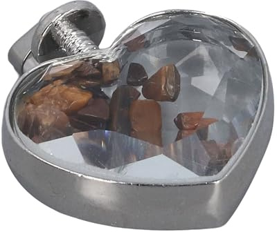 Acouto Bouteille en Verre en Forme de Cœur, durabilité et élégance Exceptionnelles, Mini-bouteille de Souhait, Décor élégant, Solution Polyvalente, d'espoir et Amour Significatif (Œil de tigre)