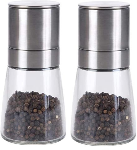 Moulin à Poivre et Sel Saupoudreuses à épices rechargeables avec salière et poivrière réglables