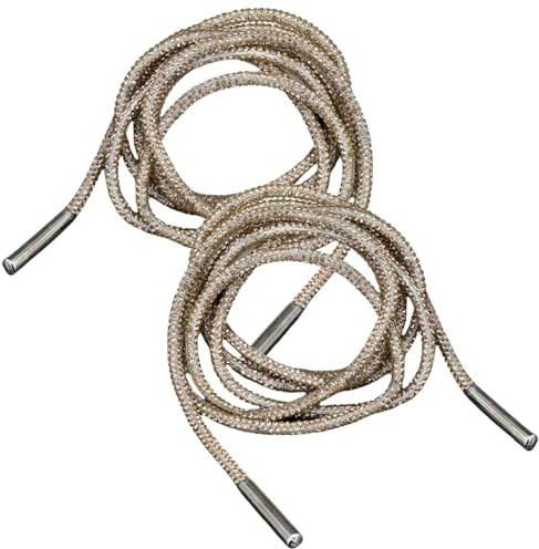 HSTWODE 2 lacci con brillantini, lunghi 80/120/140 cm, con strass, rotondi, colorati, per stivali, scarpe da corsa, accessori per abbigliamento