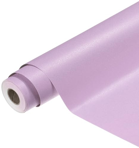 sourcing map PVC Peel and Stick Wallpaper 15.8 x 196.9 Waterproof Self-Adhesive Decorative Contact Paper Removable Frosted Vinyl Wrap Paper for Kitchen Bedroom Cabinet Furniture, Purple