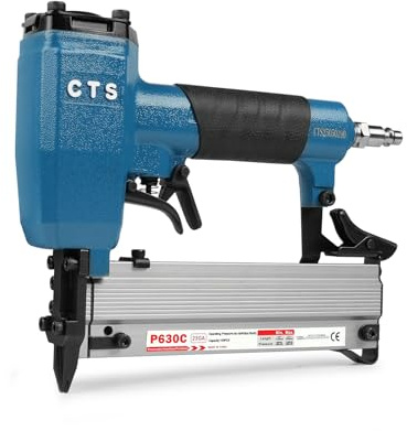 P630C Chiodatrice pneumatica 23GA 12-30mm doppia-sicurezza per mobil-armadi | 0,9kg leggera. Doppio grilletto sicurezza. Caricatore 150 chiodi. Impugnatura gommata. Per decorazione, finestre e cornici