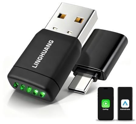 Adattatore Carplay Wireless & Mini Adattatore Android Auto Wireless | Converte il Cavo in un Senza Fili, Plug & Play, Connessione Veloce e Stabile, Compatibile con iOS 10+ & Android 11+