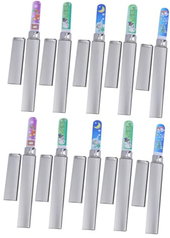 Toyvian 10stücke Nagelpuffer Mit Weihnachtsmotiv Glasnagelfeile Zum Glätten Von Unebenheiten Entfernen Von Nagellack Maniküre-werkzeug Für Hause