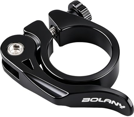 Azarxis Bike Seat Post Clamp Aluminum Alloy Quick Release Bicycle Seatpost Tube Clip 28.6mm 31.8mm 34.9mm for Mountain, Road, Fixie, Track, Folding, DH, MTB, BMX Bikes Gear (Black-34.9 mm)