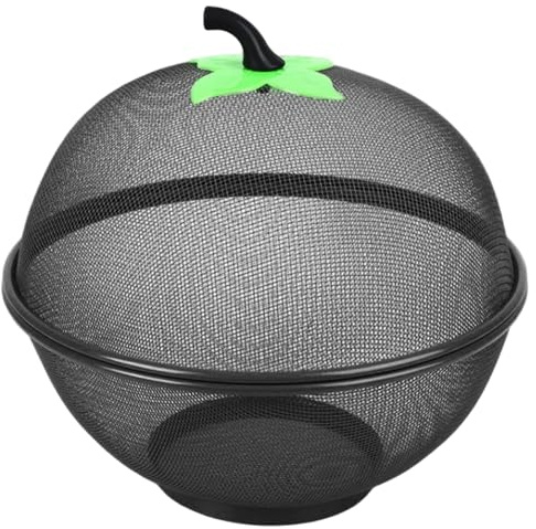 Ngbbby Fruit Bowl with Lid 10 Apple-Shape Metal Fine Mesh Fruit Basket with Lid for Kitchen Vegetables Snacks