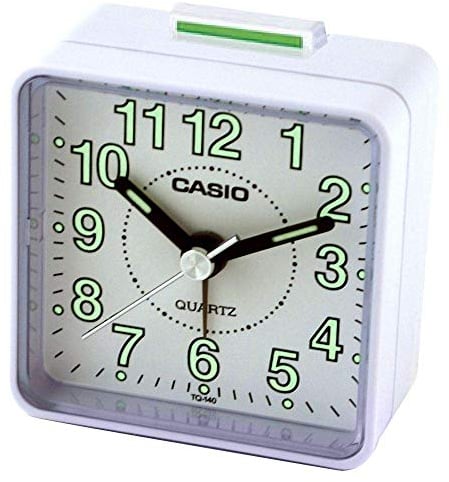 Casio TQ-140-7EF Réveil Quartz Analogique Alarme, Blanc