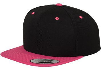 Flexfit Snapback Cap - Black Neon Pink (One Size)