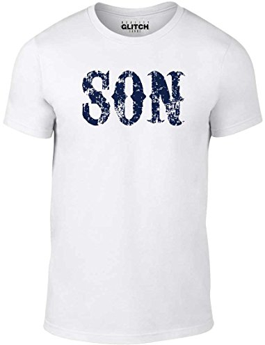 Reality Glitch Herren Son T-Shirt, Weiß Weiß , L