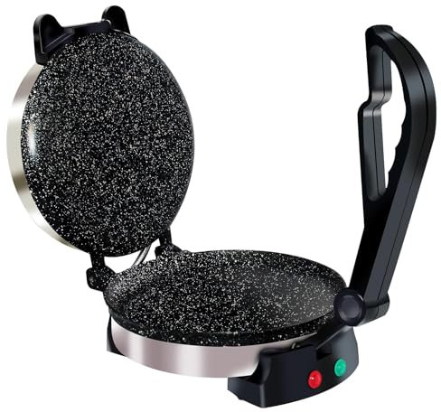 Libra Roti Maker Machine - Electric Tortilla Press with Non-Stick 215 mm Plates and Durable Handle, Auto Temperature Control Chapati Maker Machine with Indicator Lights with 220 VAC UK-Certified Plug
