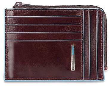 Piquadro Blue Square Portamonete con 8 Alloggiamenti per Carte di Credito, 12 cm, 0.43 litri, Mogano