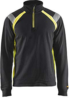 Blaklader 34321158 SWEATSHIRT MIT HALBEM REIßVERSCHLUSS, Schwarz/Gelb, grootte 4XL