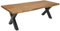 Riess Ambiente Massivholz Esstisch Mammut Nature 240cm Akazie Baumkante X-Gestell 6cm Tischplatte, Küchentisch, Holztisch, Esszimmertisch