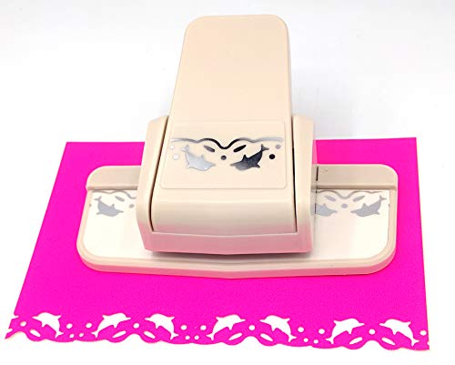 Kucaa Handgefertigter Scrapbooking Randlocher ausgefallener Randlocher Delfine Design DIY Papierschneider(Delfine)