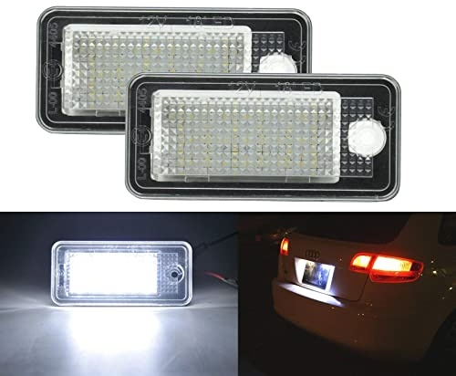 NSLUMO LED-Kennzeichenbeleuchtungs-Set für A`udi A3 A4 A6 A8 B6 B7 S3 Q7 RS4 RS6, 2 Stück