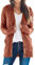 Goranbon Women's Cable Knit Cardigan Long Sleeve Open Front Button Down Knitwear Sweater Coat, A12-orange, L