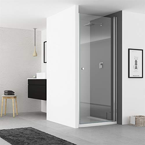IMPTS Duschtür Pendeltür 75cm Duschkabine Nische Dusche Schwingtür Duschwand Glas 6mm ESG Sicherheitsglas 185cm