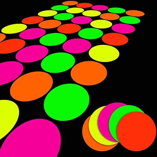 25 Blatt Neon Papiere, Glühen Party Dekoration Liefert DIY Tanz Fläche Bewegt Spiele Klassischer Twister UV Reaktive Mehrfarbiger Karton für Schwarzlicht Neon Geburtstag, 5 Farben, Fluoreszierend