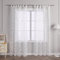 Delien Voile Ausbrenner Gardine mit Ranken Muster transparenter Vorhang mit Schlaufen Wohnzimmer Gardinenschals BxH 140x175cm Weiß 1 St.